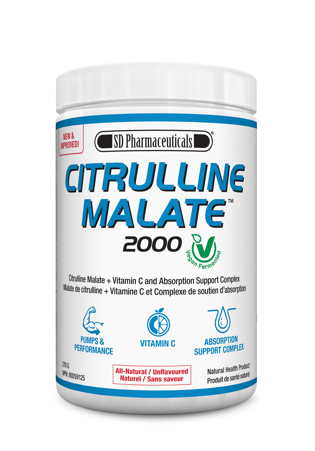 CITRULLINE MALATE 2000 VEGAN FERMENTED - 270G - CAN - PHARMAFREAK