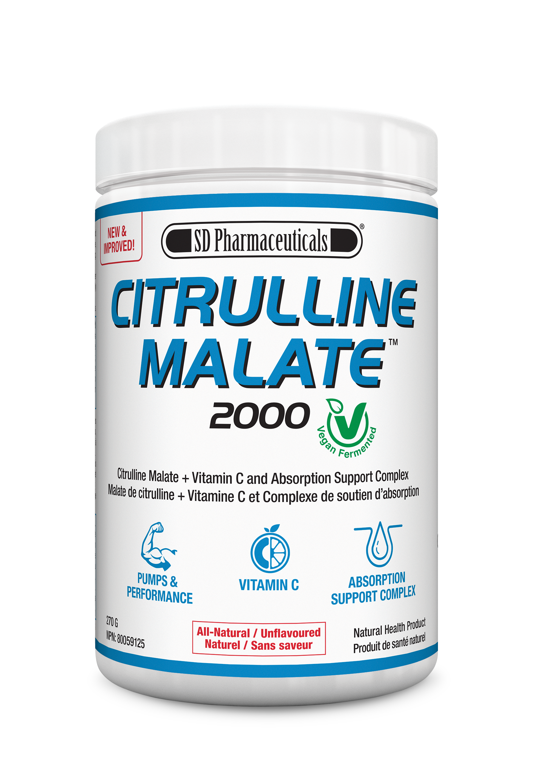 CITRULLINE MALATE 2000 VEGAN FERMENTED - 270G - CAN - PHARMAFREAK