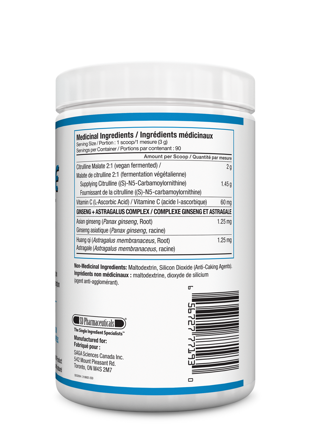 CITRULLINE MALATE 2000 VEGAN FERMENTED - 270G - CAN - PHARMAFREAK