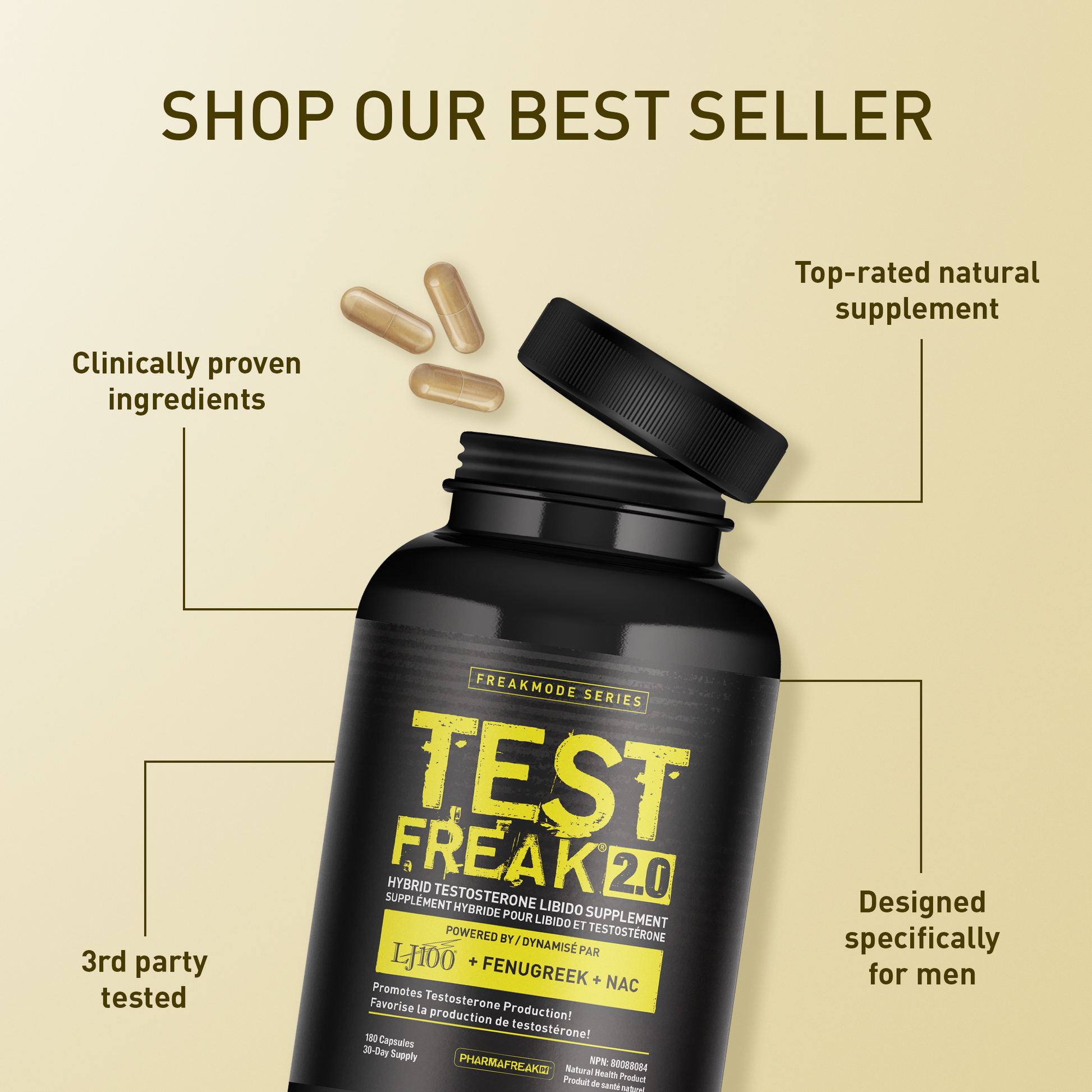 TEST FREAK 2.0 - Our Strongest T Boosting Supplement - PHARMAFREAK